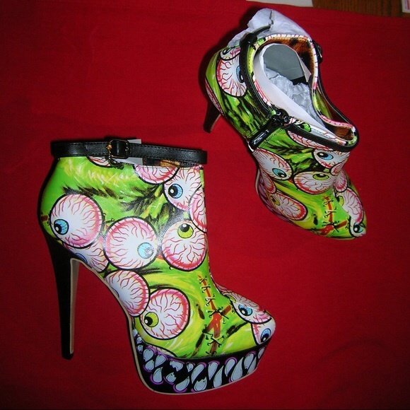 Iron Fist Timmy Chew Eyeball Fang Platform Booties