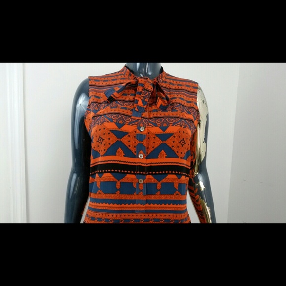 Raoul dress orange 100% Silk      size 8 - Picture 3 of 4