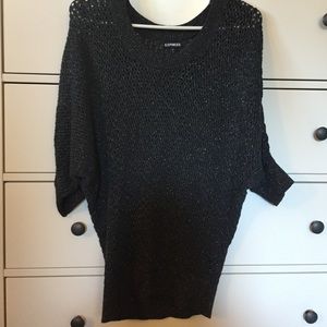 LAST CHANCE Dolman Metallic Gray knit Sweater