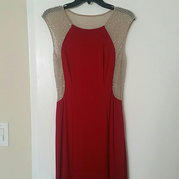 Red wine floor length dress