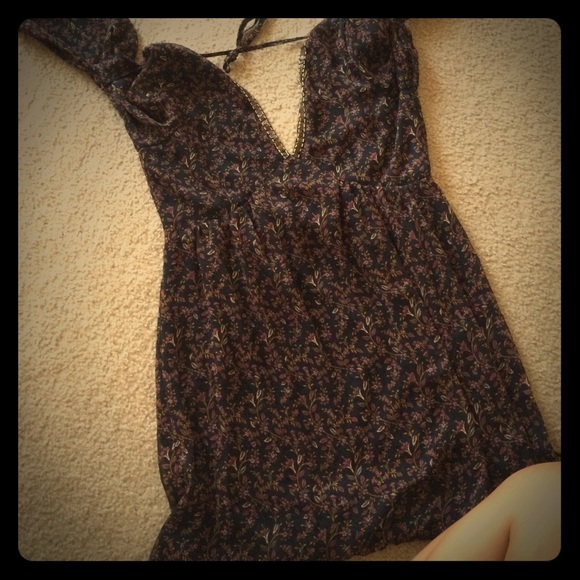 A fall dress that has an open back.