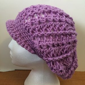 Handmade Crocheted Slouchy Newsboy Hat
