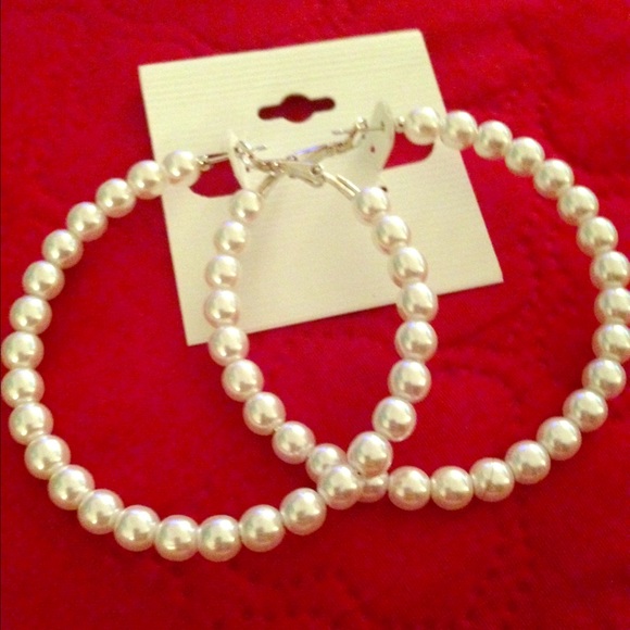 Jewelry - Pearl Hoop Earrings