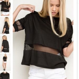 Brandy Melville Mesh Long Sleeve Top