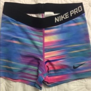 Multicolored Nike Pro Shorts