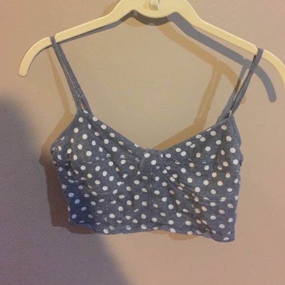 Grey with white polka dotted bralette