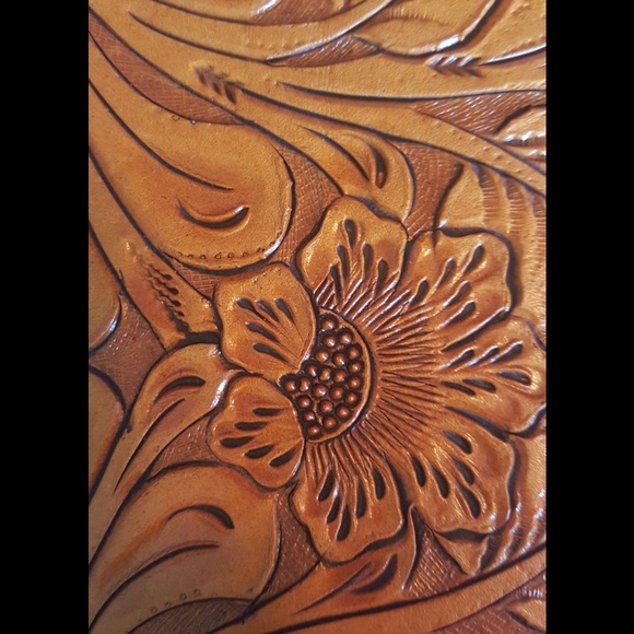 Tooled Leather Mexican Clutch - Picture 3 of 3