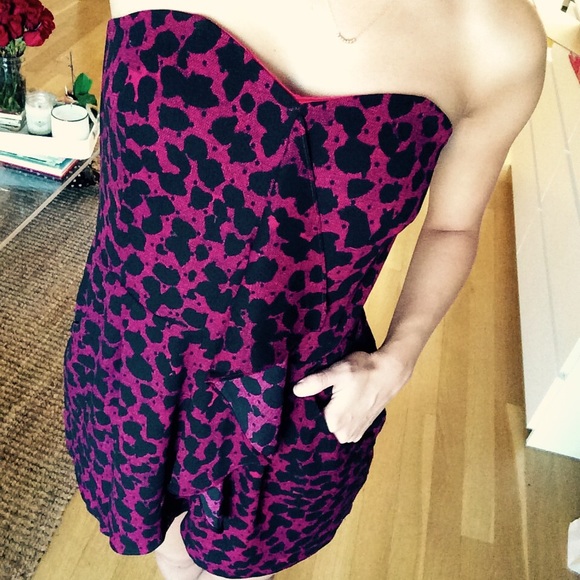 Magenta Animal Print Romper