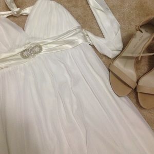White halter top dress