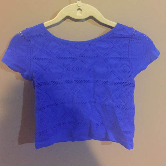 Blue crotchet crop top