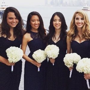 Navy Lace Top Maxi Gown