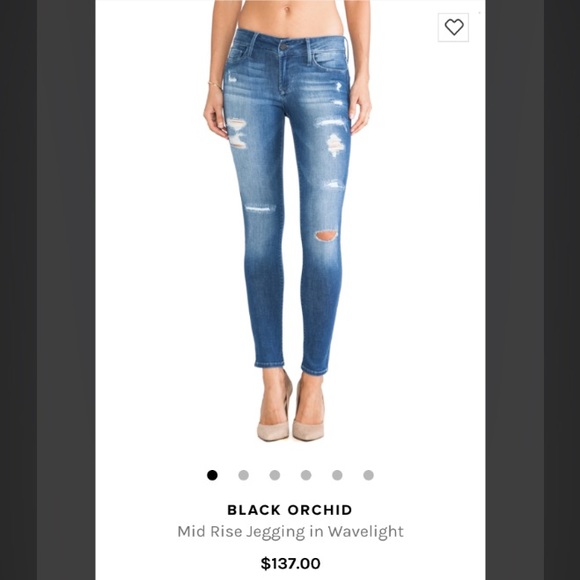 Black Orchid Mid Rise Jegging in wavelight