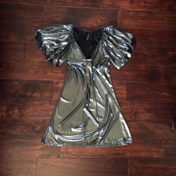 Flirty Jet Silver Lame Dress