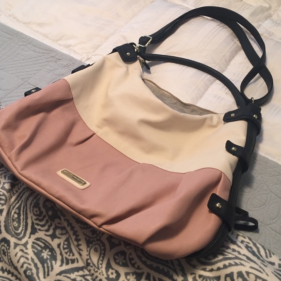 Steve Madden large pink/cream/black handbag! 💕