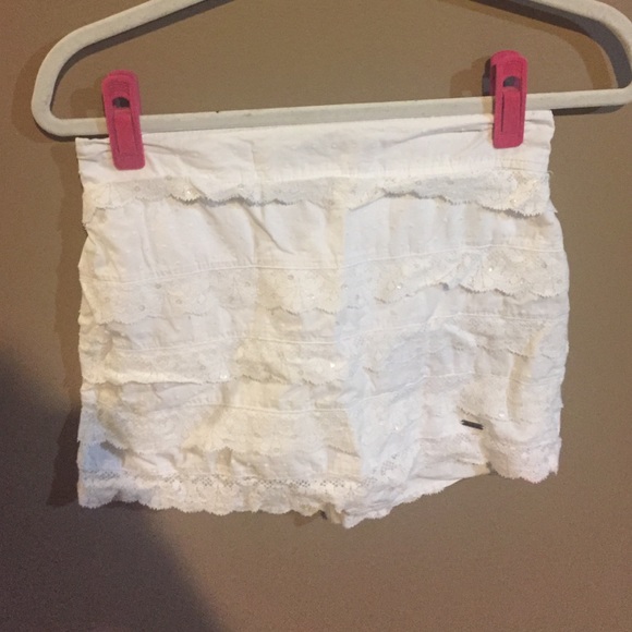 White sequin mini skirt