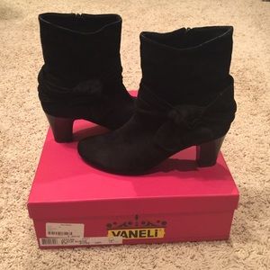 Vaneli black sued booties