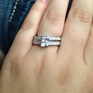 Sterling silver wedding set.....1/2K diamond!