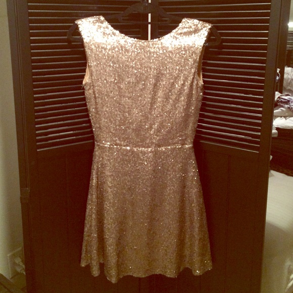 Gold sequined party dress