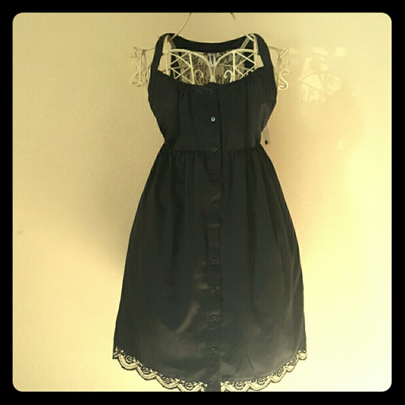 Black faux silk dress