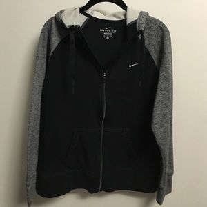 Black and grey Nike zip up