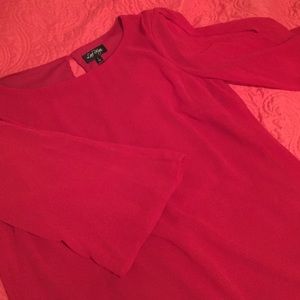 3/4 length sleeve red dress!