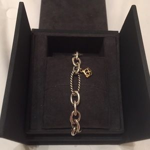 David Yurman Link  Silver and 18k  gold bracelet