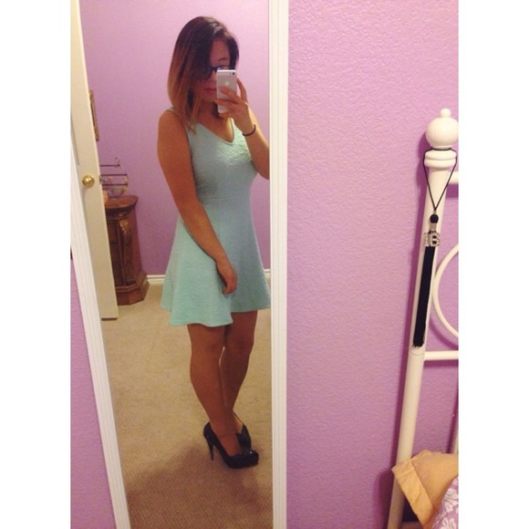 Mint V-Neck Dress
