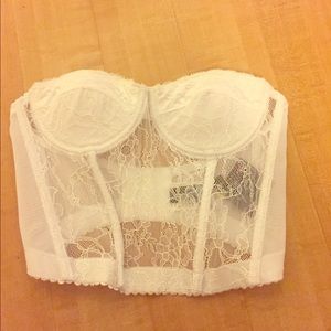 Nasty Gal white lace bustier top