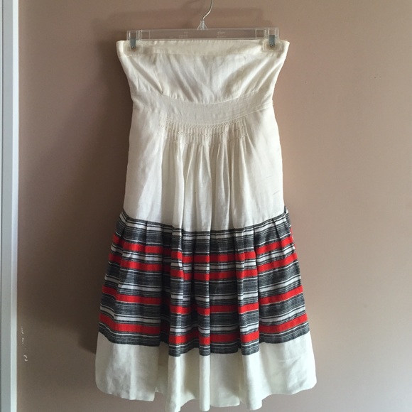 Beautiful Anthropologie  Linen Strapless Dress.