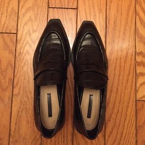 Zara embossed croc loafers