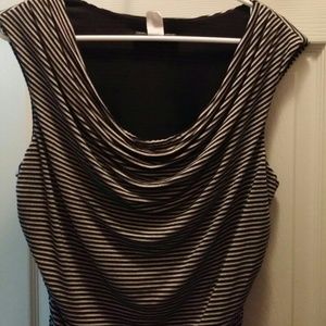 Cowl neck tank back and tan