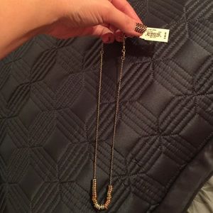 Fossil rose, yellow and silver necklace NWT