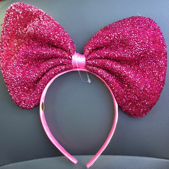 large pink bow headband