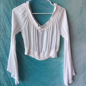 White Flowy Crop Top