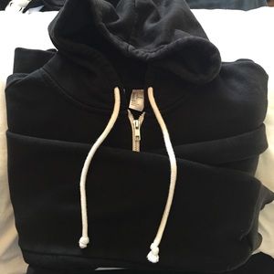 Basic black zip up hoodie