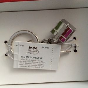 COACH Legacy Stripe Present Keychain