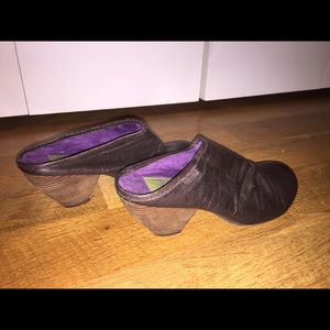 Scrunched fabric chocolate heeled boots