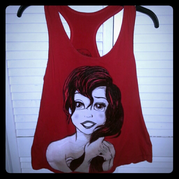 Junior's Little Mermaid Racer Back Tank Top - Picture 1 of 1