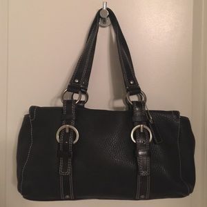 Black leather satchel
