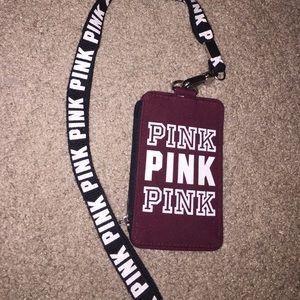 Pink lanyard, ID case