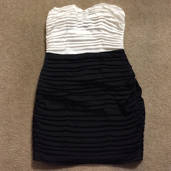 Express formal black and white dress
