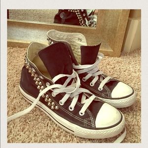 Custom High Top Studded Converse