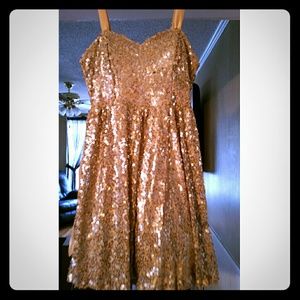 Beautiful gold sequin dress.