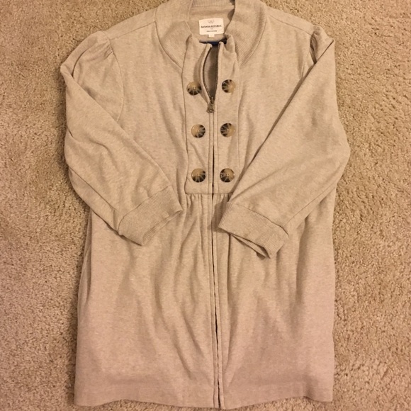Zip up button sweater