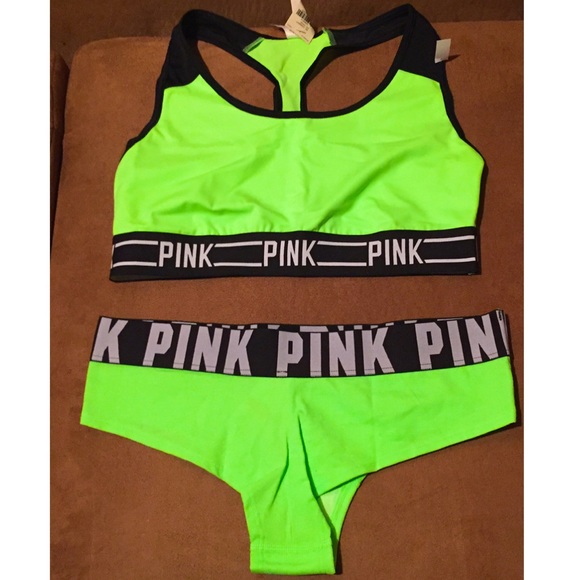 neon bra and panty set