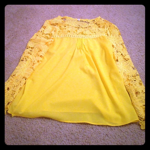 Yellow lace shirt