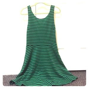 AE green and navy stripe cotton dress