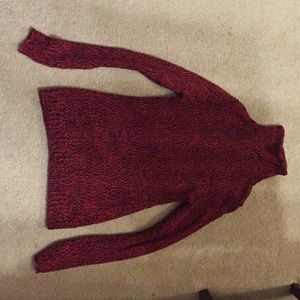 Red turtleneck sweater