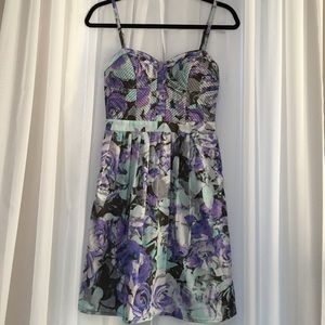 🌸 Floral Blue and Lavender Dress