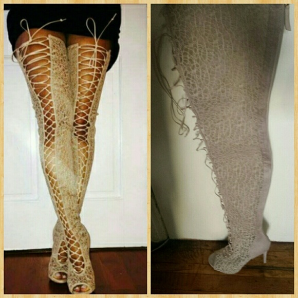 Zigi Thigh high lace boots